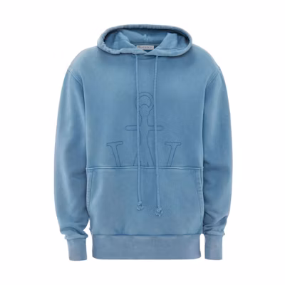 JW Anderson SS23 Logo Embroidered Drawstring Hoodie Light Blue () JW0073PG1192804