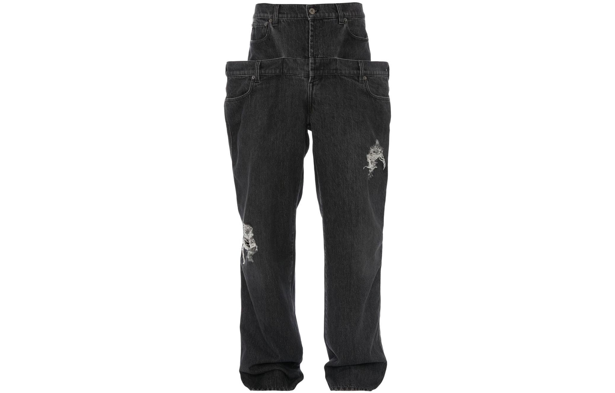 JW Anderson SS23 Logo Wide-Leg Double Waist Denim Jeans Unisex Dark Grey DT0050-PG1195-929