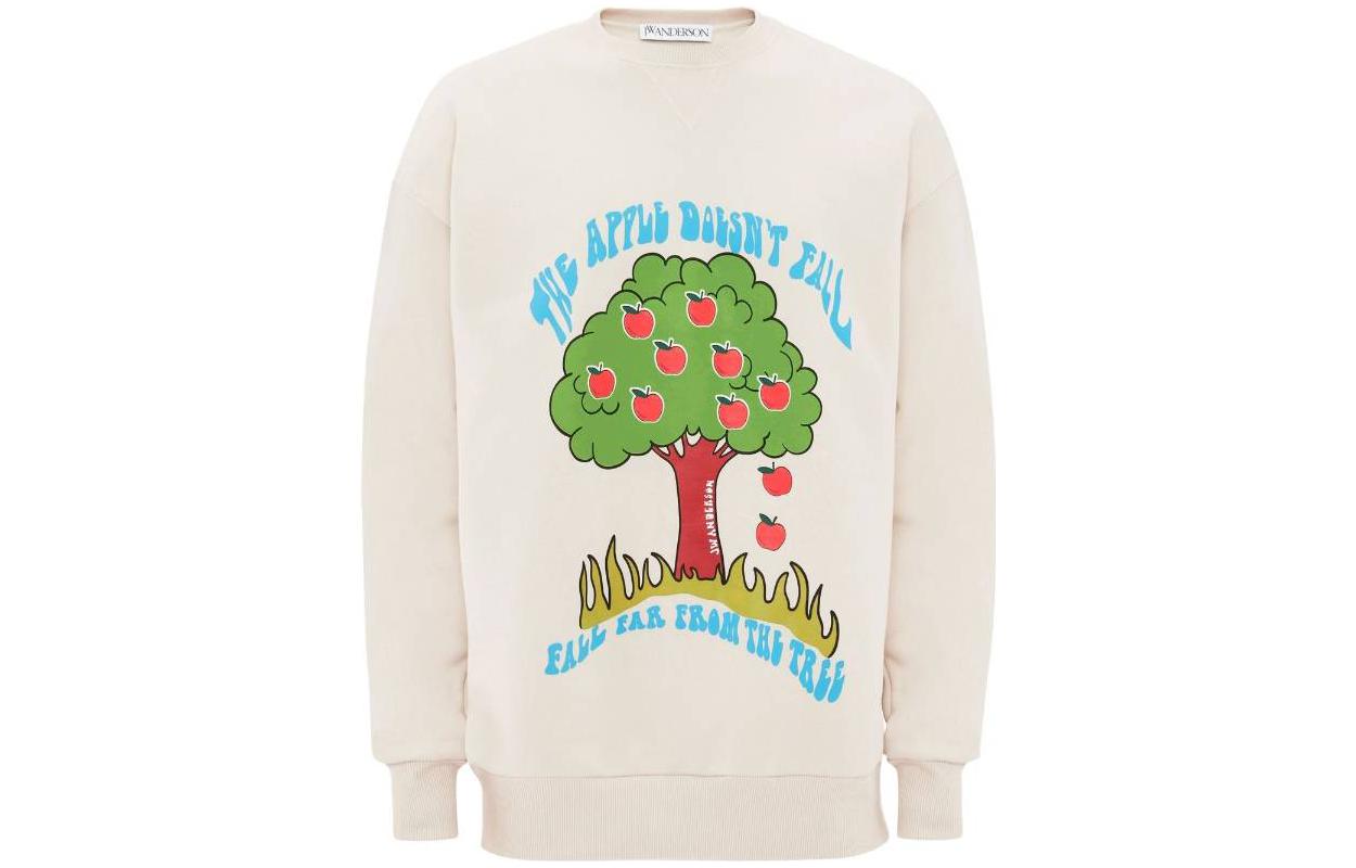 Order JW Anderson SS23 Pattern Print Crewneck Pullover Sweatshirt Putih. JW0072PG1210002