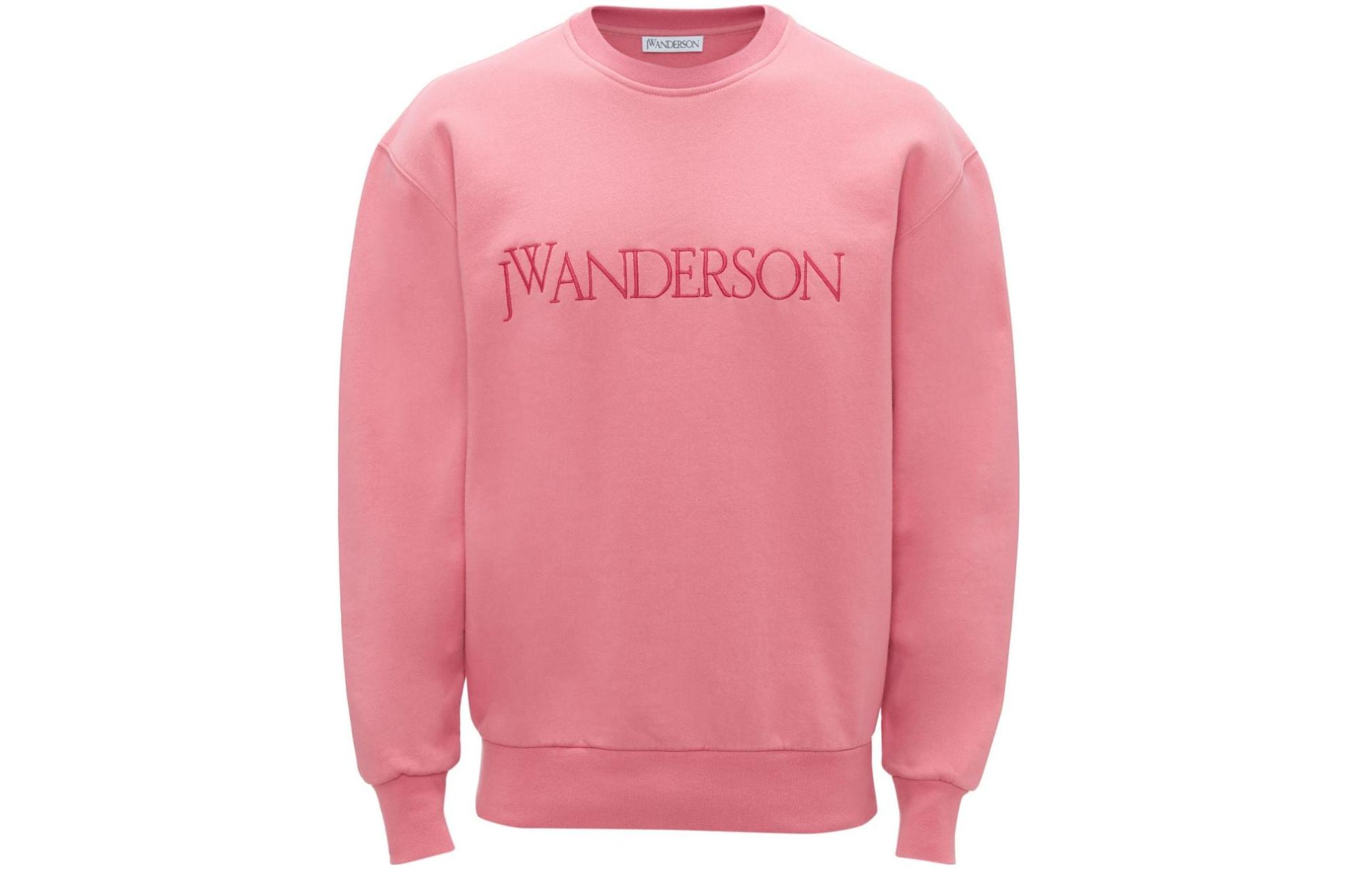 JW Anderson SS23 Pink Logo Embroidered Unisex Crewneck Sweatshirt Long Sleeve JW0103-PG1390-300