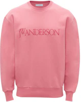 JW Anderson SS23 Pink Logo Embroidered Unisex Crewneck Sweatshirt Long Sleeve JW0103-PG1390-300 JW Anderson SS23 Pink Logo Embroidered Unisex Crewneck Sweatshirt Long Sleeve JW0103-PG1390-300