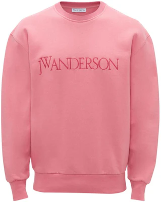 JW Anderson SS23 Pink Logo Embroidered Unisex Crewneck Sweatshirt Long Sleeve JW0103-PG1390-300 Buy JW Anderson SS23 Pink Logo Embroidered Unisex Crewneck Sweatshirt Long Sleeve JW0103-PG1390-300
