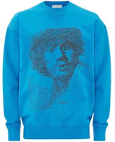 JW Anderson SS23 Rembrandt Graphic Crewneck Sweatshirt Blue JW0078PG0861800 JW Anderson SS23 Rembrandt Graphic Crewneck Sweatshirt Blue JW0078PG0861800
