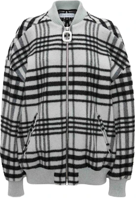 JW アンダーソン SS23 リブ プレイド ジップアップ オーバーサイズ ジャケット ユニセックス 黒 白 CO0262PG1323903 Buy JW アンダーソン SS23 リブ プレイド ジップアップ オーバーサイズ ジャケット ユニセックス 黒 白 CO0262PG1323903