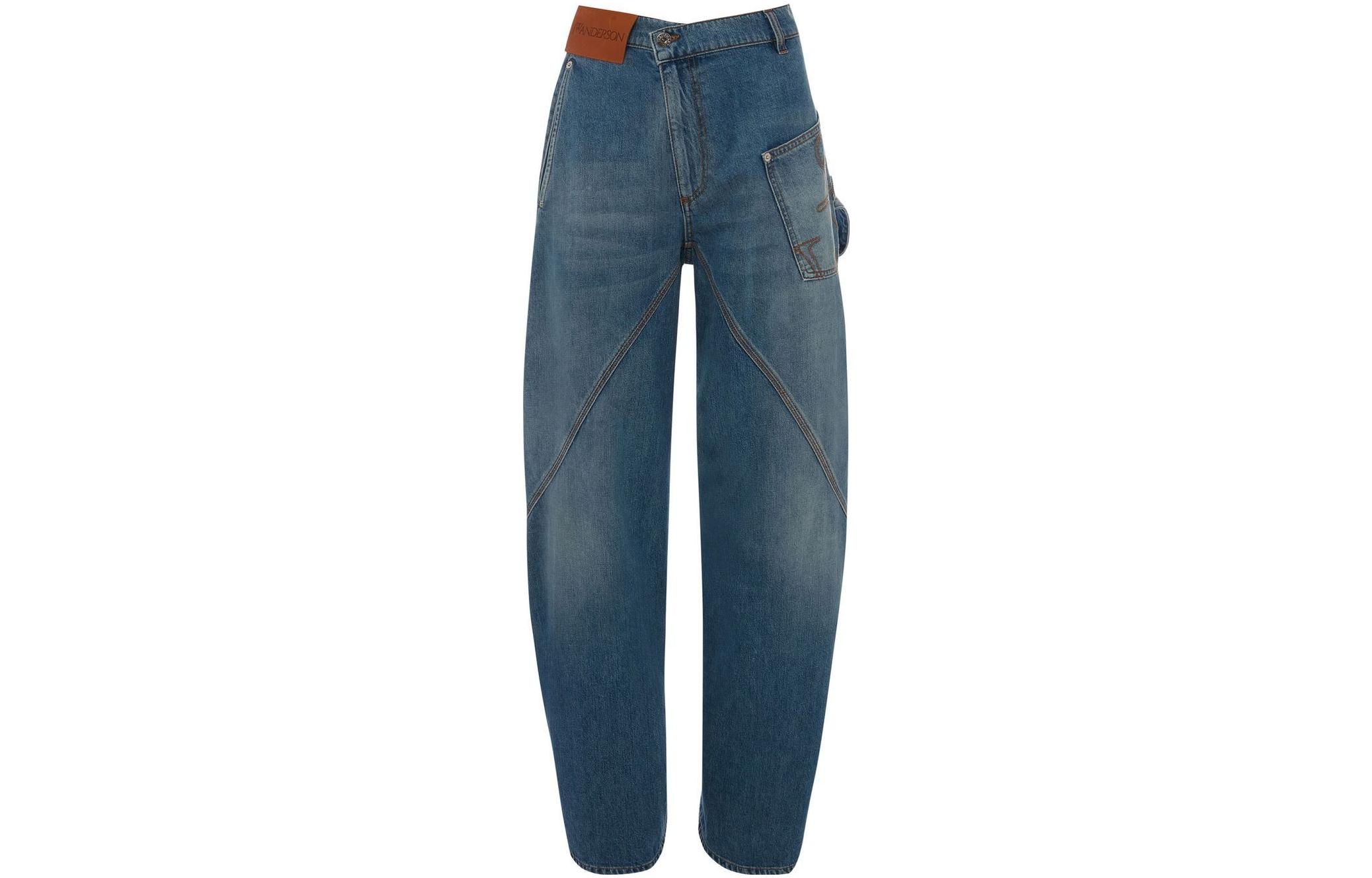 JW Anderson SS23 Wide-Leg Denim Jeans with Large Pockets and Pleated Details Unisex DT0052PG1164804