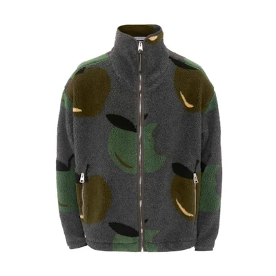 JW Anderson SS23 Zipper Fleece Textured Jacket Unisex Grey JK0219PG1139563