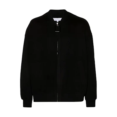JW Anderson SS24 Black Relaxed Fit Zip-Up Long Sleeve Jacket JK0331PG1592-BLACK