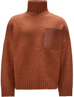 JW Anderson SS24 Caramel Brown Turtleneck Knit Sweater Long Sleeve KW1234YN0367619-BROWN JW Anderson SS24 Caramel Brown Turtleneck Knit Sweater Long Sleeve KW1234YN0367619-BROWN
