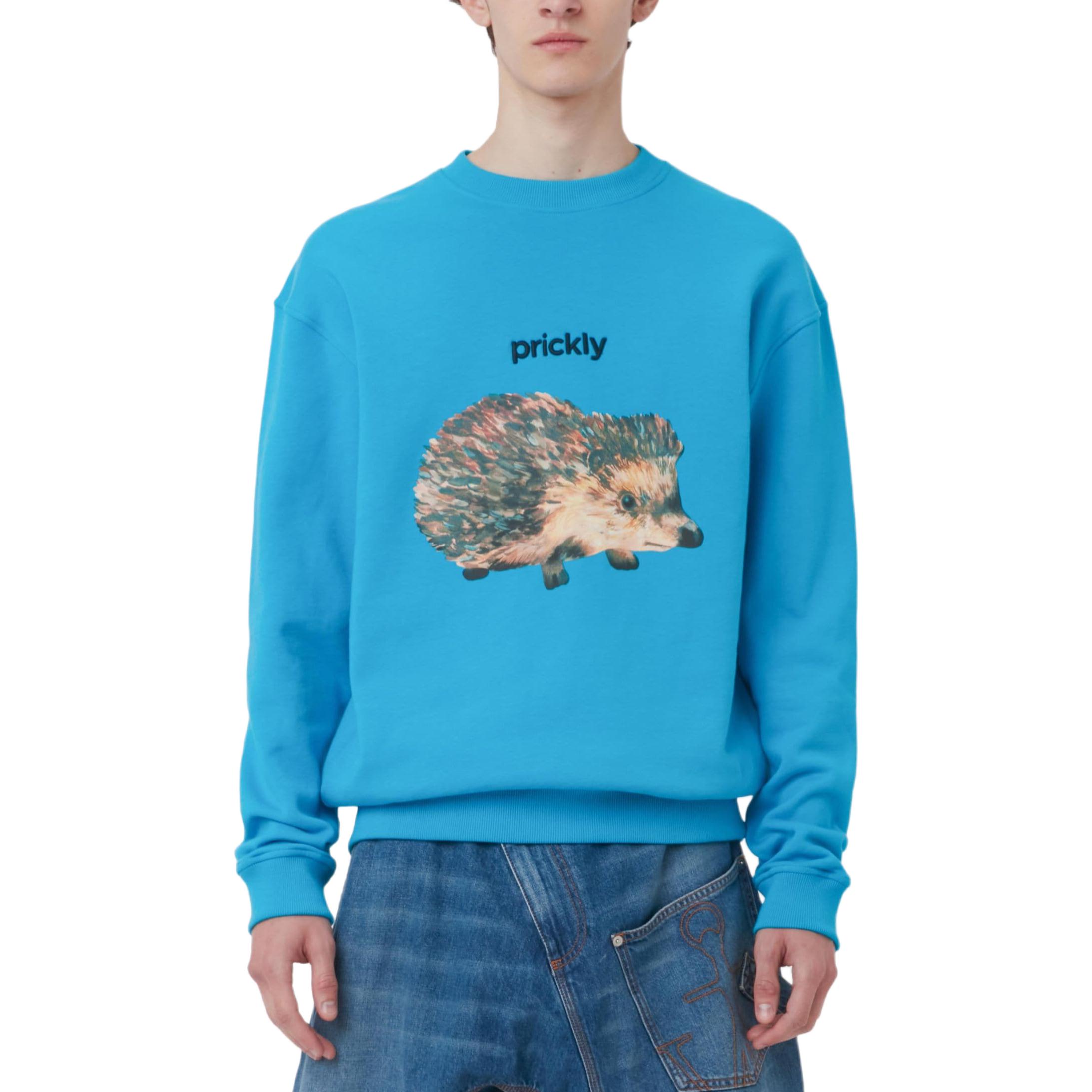 JW Anderson SS24 Best in Show Hedgehog Print Oversized Sweatshirt Blue Men JW0211PG1669825