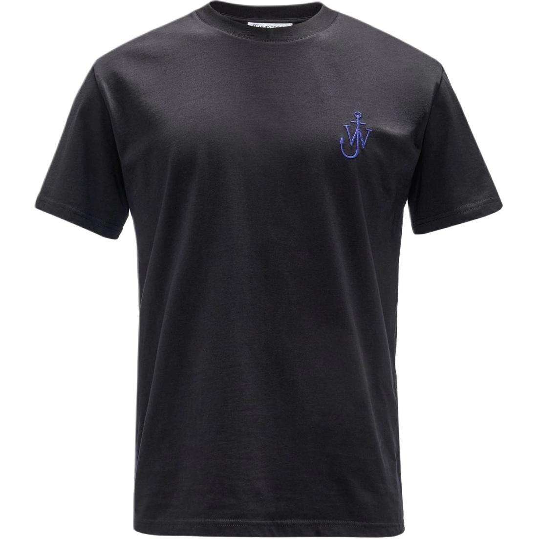 JW Anderson SS24 Black Back Print Embroidered Crewneck T-Shirt JT0241PG1387999