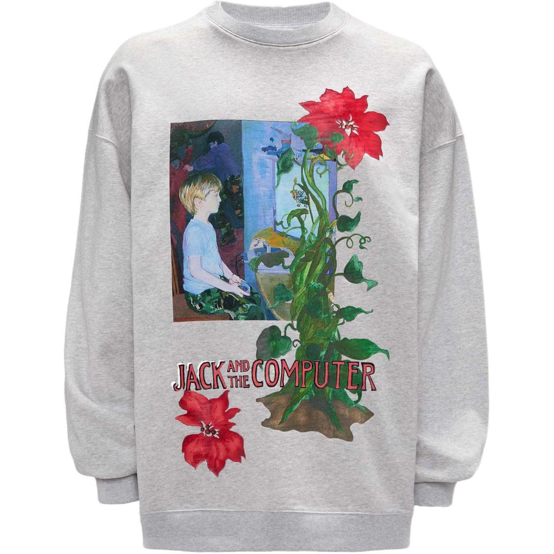JW Anderson SS24 Cartoon Floral Crewneck Sweatshirt Grey JW0182PG1598905