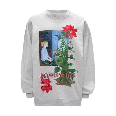 JW Anderson SS24 Cartoon Floral Crewneck Sweatshirt Grey JW0182PG1598905