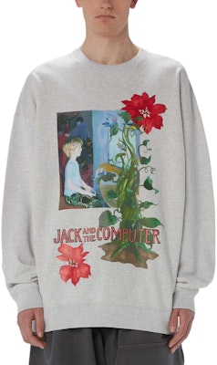 JW Anderson SS24 Sudadera Gris Cuello Redondo con Flores Animadas JW0182PG1598905 Lookbook JW Anderson SS24 Sudadera Gris Cuello Redondo con Flores Animadas JW0182PG1598905