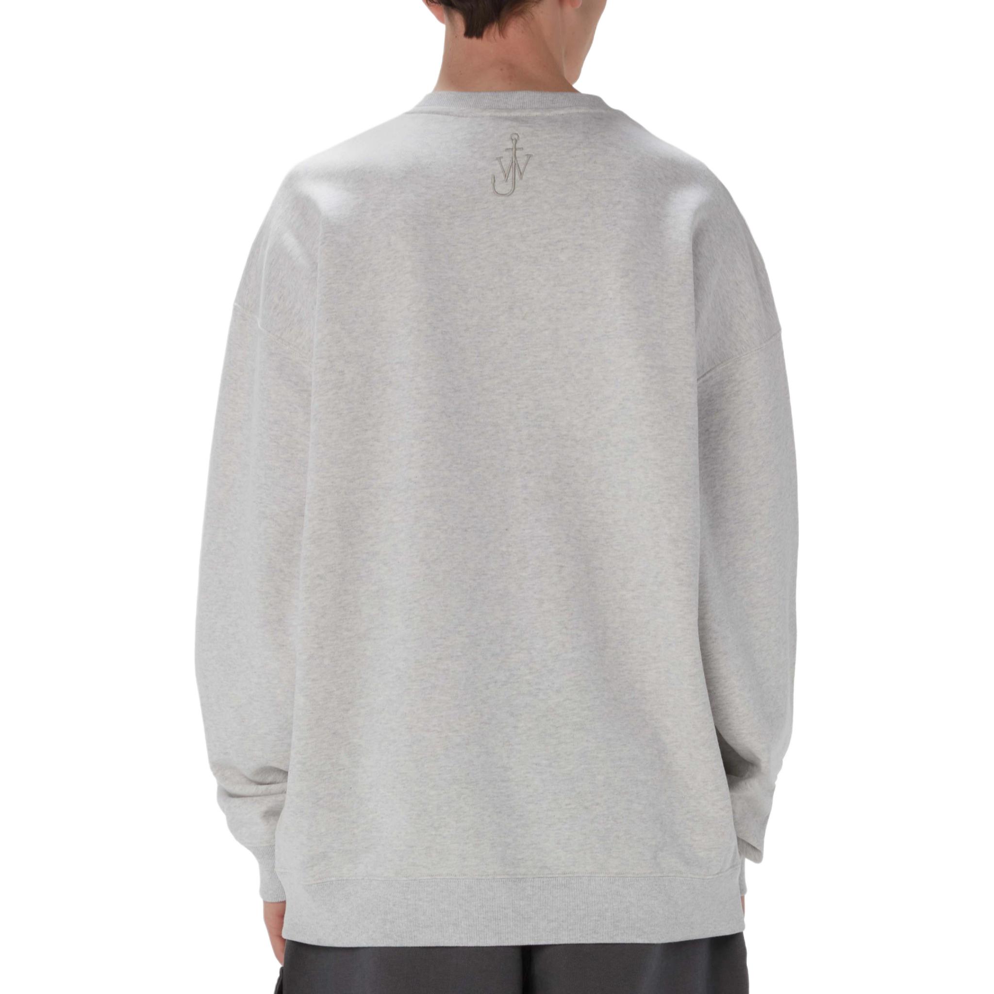 Shop JW Anderson SS24 Sudadera Gris Cuello Redondo con Flores Animadas JW0182PG1598905
