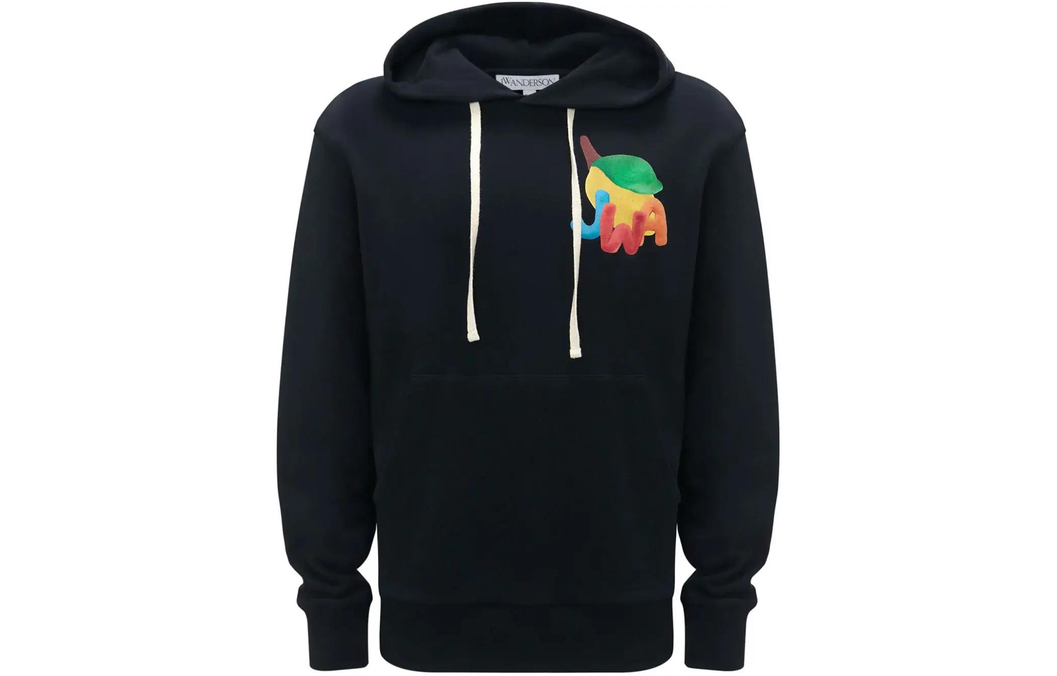 JW Anderson SS24 CLAY Lemon Logo Print Hoodie Navy Blue - JW0171PG0717888-NAVY