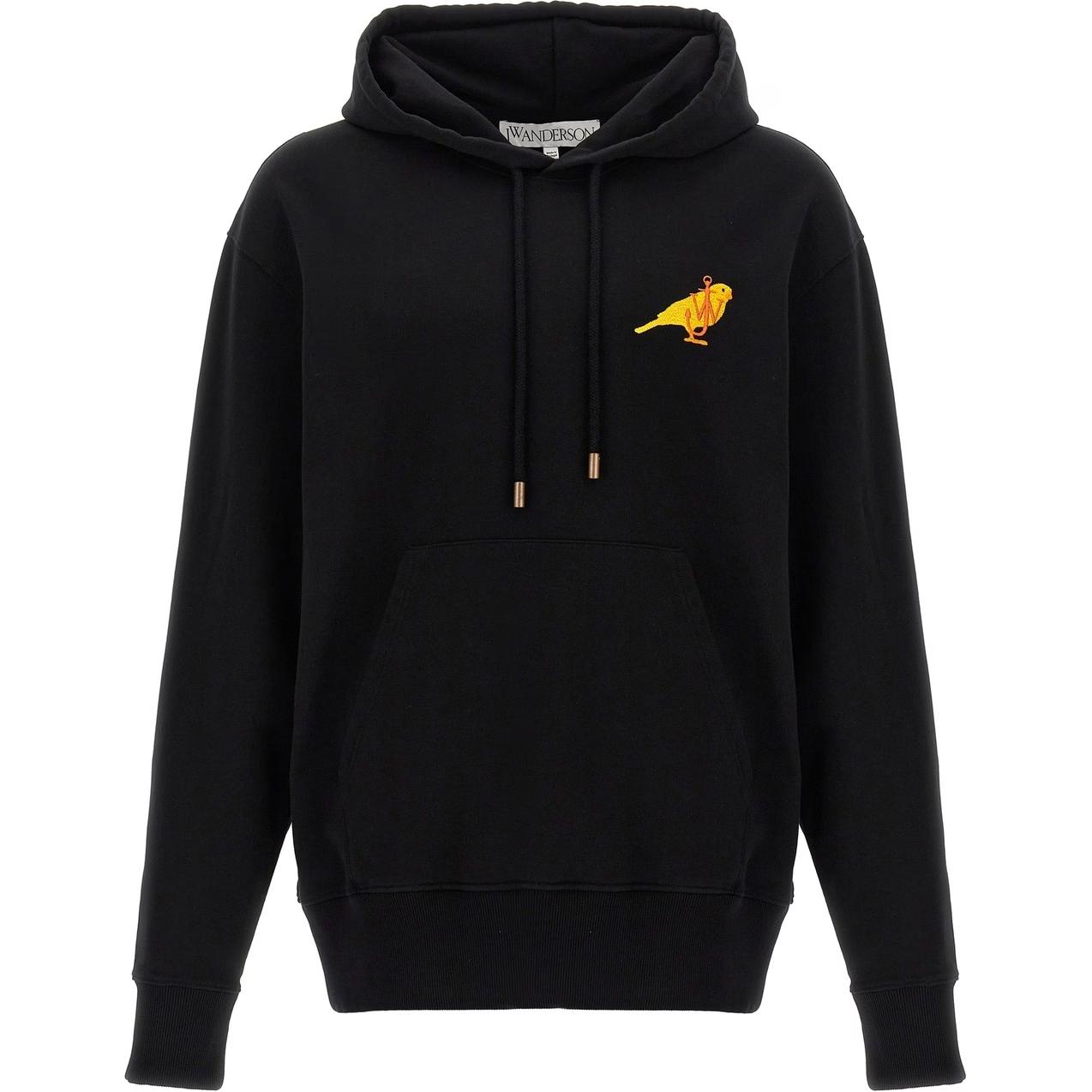 JW Anderson SS24 Embroidered Oversized Hoodie Black Long Sleeve JW0186PG1632999