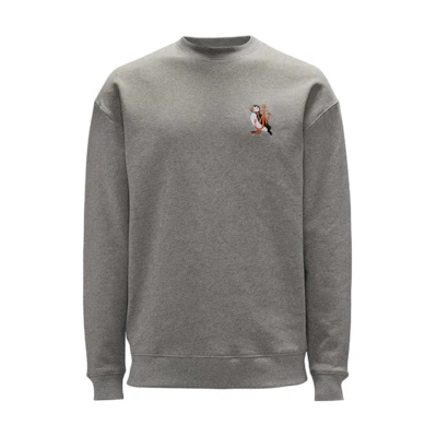 JW Anderson SS24 Graphic Embroidery Crewneck Drop Shoulder Sweatshirt Grey Men JW0188PG1632945