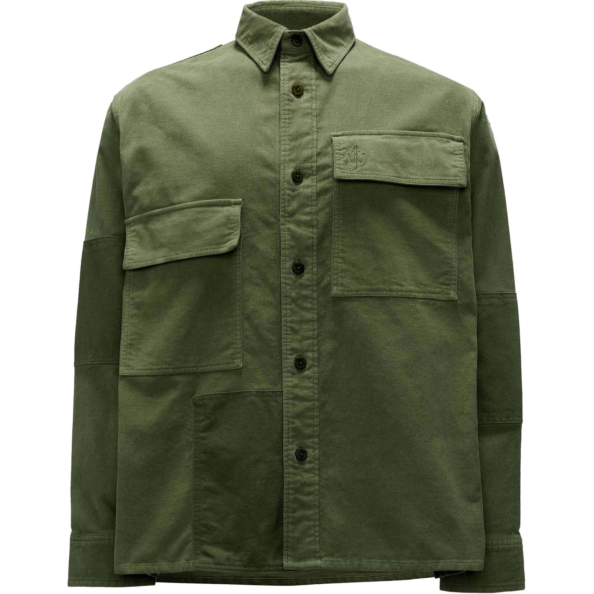 JW Anderson SS24 Green Single-Breasted Patchwork Design Long-Sleeve Jacket SH0317PG1578591-GREEN