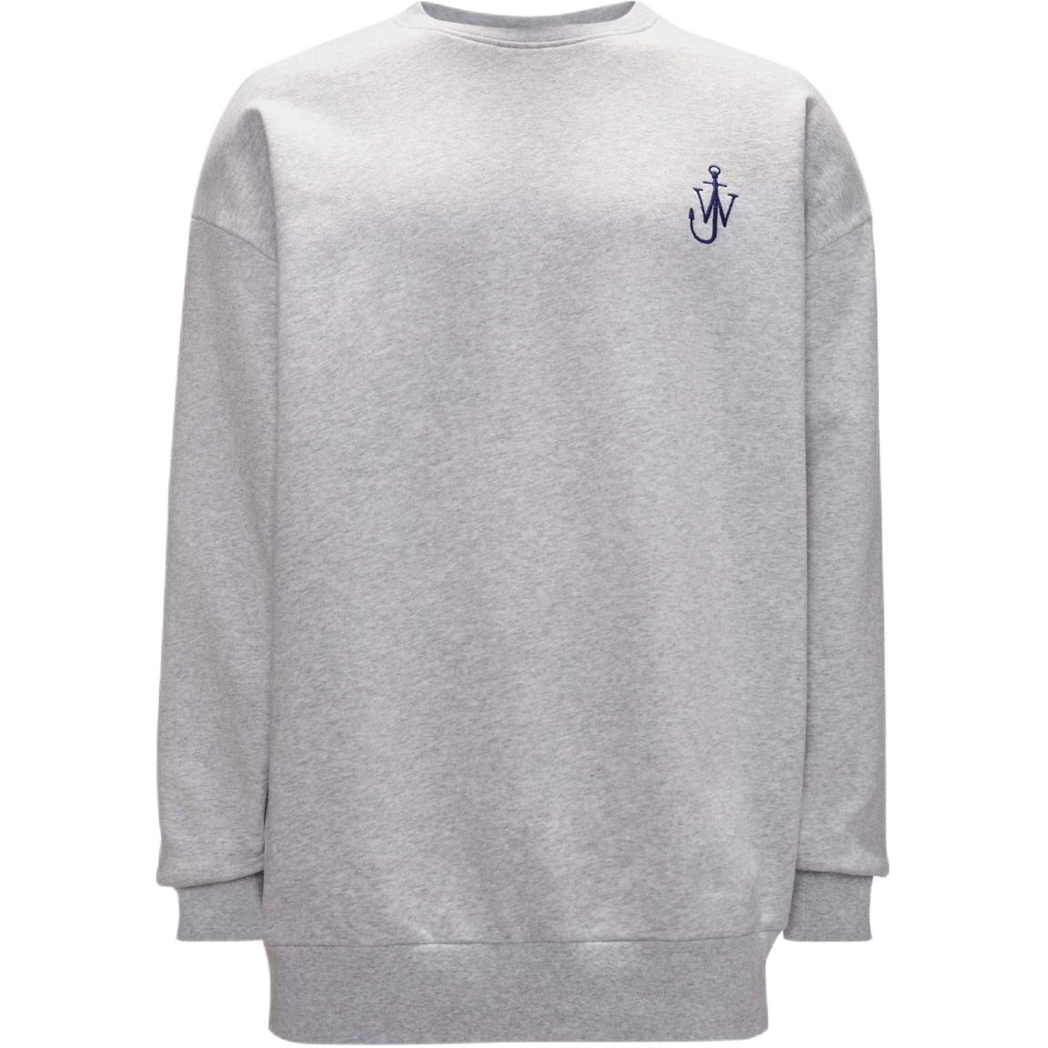 JW Anderson SS24 Grey Crewneck Embroidered Back Print Oversized Sweatshirt Mens JW0209PG1386905