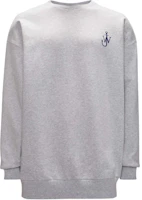 JW Anderson SS24 Grey Crewneck Embroidered Back Print Oversized Sweatshirt Mens JW0209PG1386905 JW Anderson SS24 Grey Crewneck Embroidered Back Print Oversized Sweatshirt Mens JW0209PG1386905