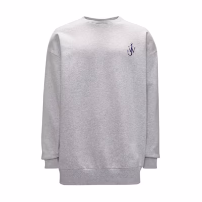 JW Anderson SS24 Grey Crewneck Embroidered Back Print Oversized Sweatshirt Mens JW0209PG1386905