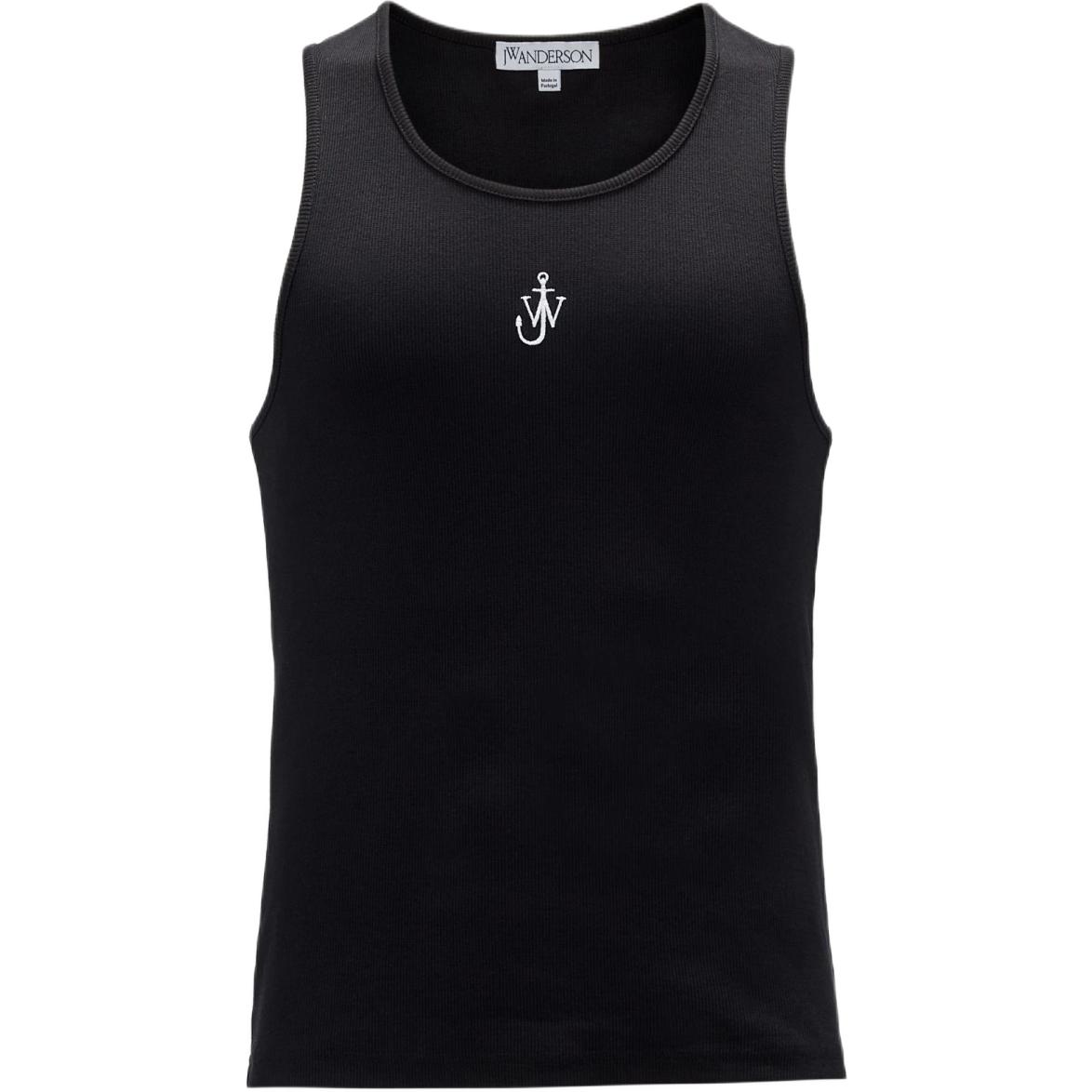 JW Anderson SS24 Logo Embroidered Tank Top Black. JO0228PG1512999