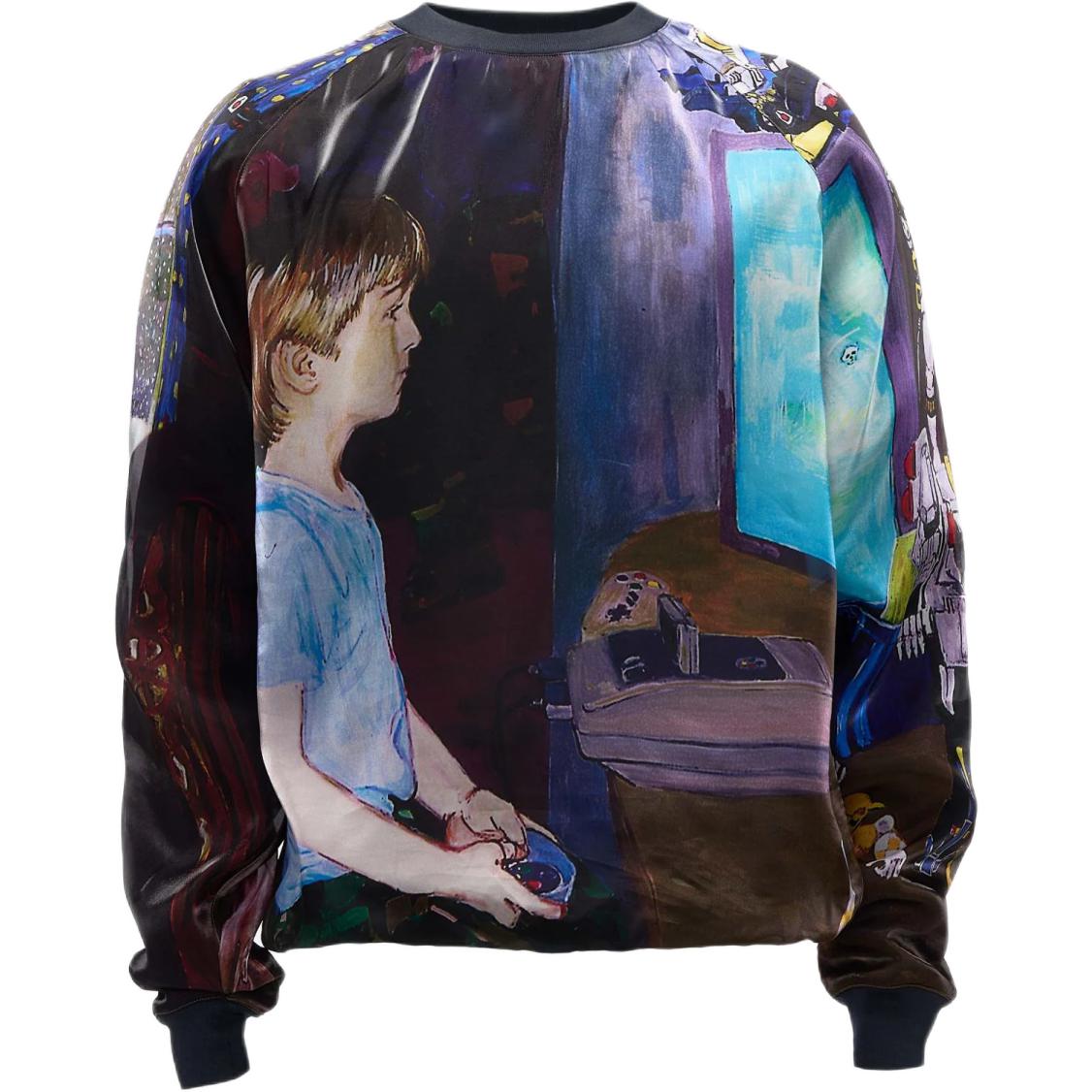 JW Anderson SS24 Navy Cartoon Print Raglan Sweatshirt Men JW0178PG1596800