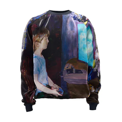 JW Anderson SS24 Navy Cartoon Print Raglan Sweatshirt Men JW0178PG1596800