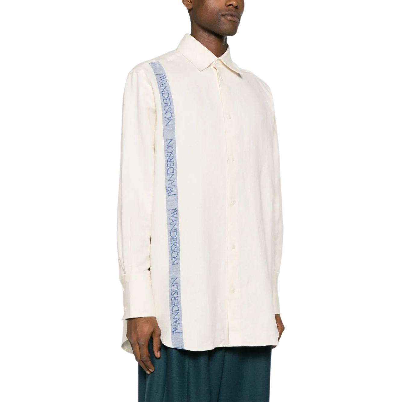 Purchase Camisa Beige Unisex Manga Larga con Cuello Tirante Logo JW Anderson SS24. SH0291PG1483002-WHITE