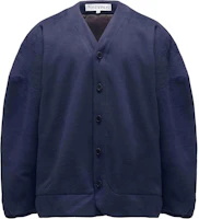 JW Anderson SS24 Single-Breasted Navy Cardigan Jacket for Men JW0177PG1604898-BLUE JW Anderson SS24 Single-Breasted Navy Cardigan Jacket for Men JW0177PG1604898-BLUE