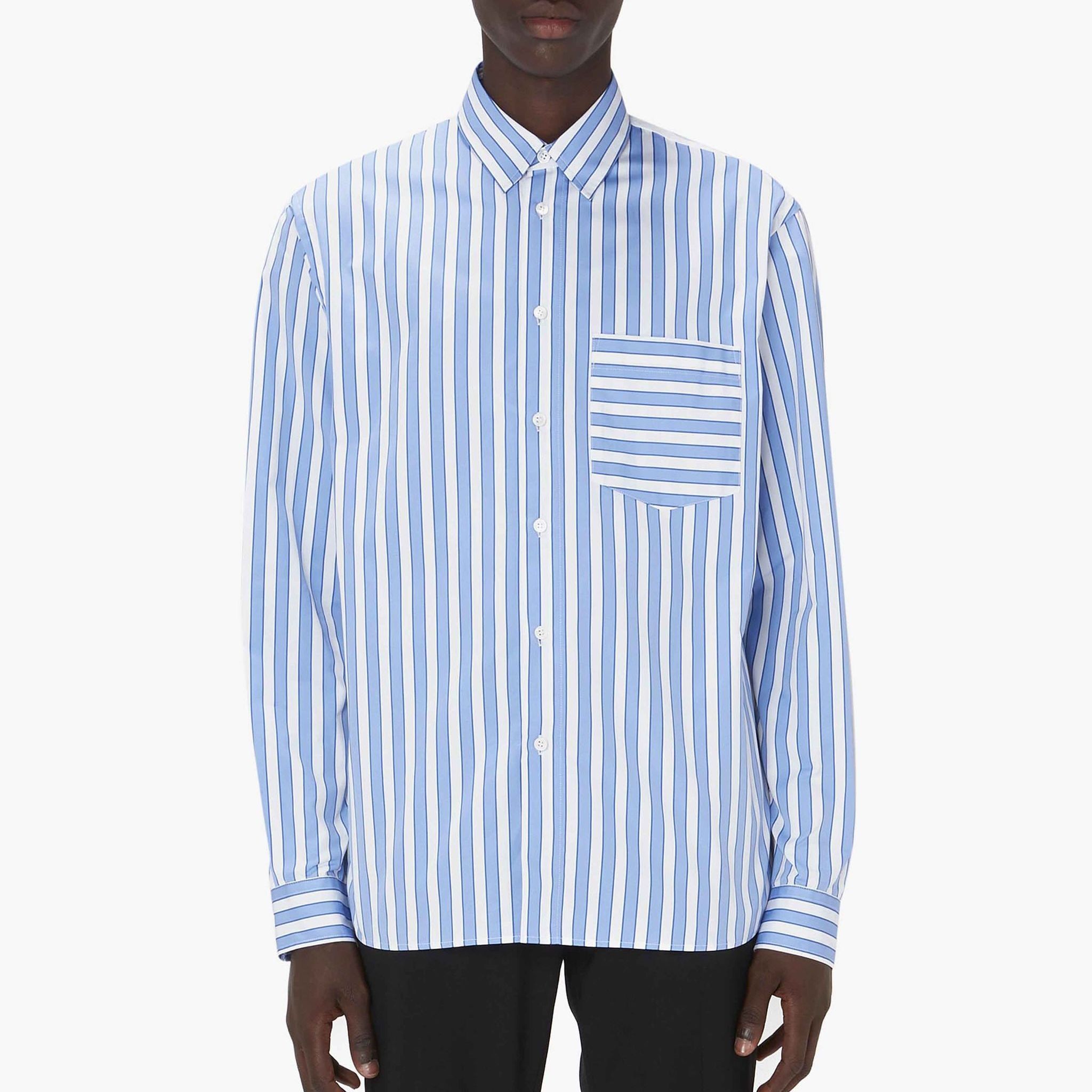 Lookbook Camisa de Hombre JW Anderson Raya Azul Manga Larga con Botones Comfort SH0295PG1466-856