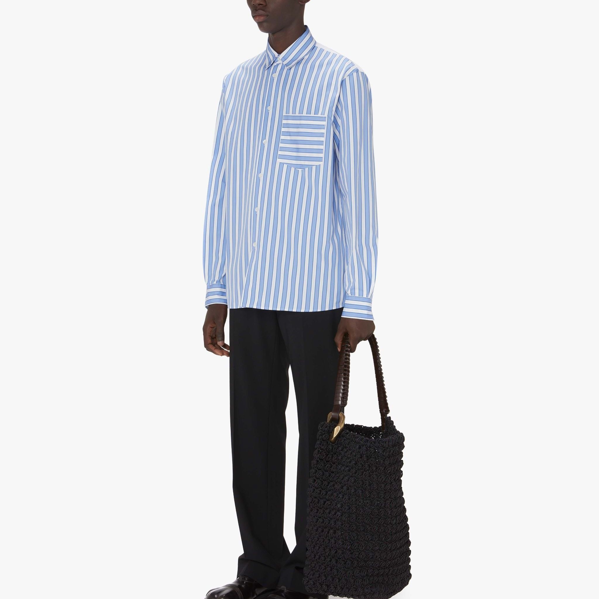 Shop Camisa de Hombre JW Anderson Raya Azul Manga Larga con Botones Comfort SH0295PG1466-856