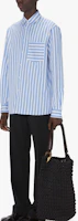 Shop JW Anderson 藍色條紋舒適長袖襯衫 男裝 SH0295PG1466-856