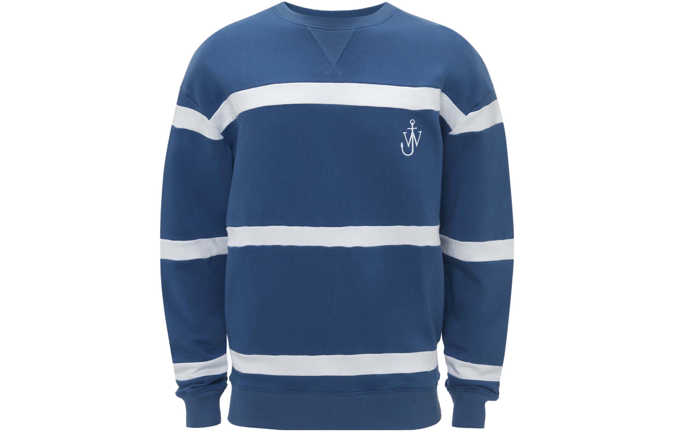 JW Anderson Striped Logo Crewneck Sweatshirt Blue JW0155-PG0717-856