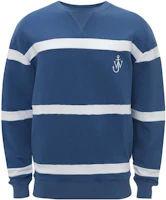 JW Anderson Striped Logo Crewneck Sweatshirt Blue JW0155-PG0717-856 JW Anderson Striped Logo Crewneck Sweatshirt Blue JW0155-PG0717-856