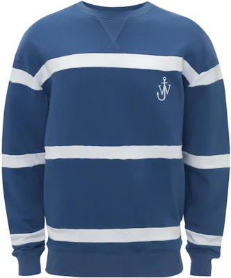 JW Anderson Striped Logo Crewneck Sweatshirt Blue JW0155-PG0717-856 Buy JW Anderson Striped Logo Crewneck Sweatshirt Blue JW0155-PG0717-856