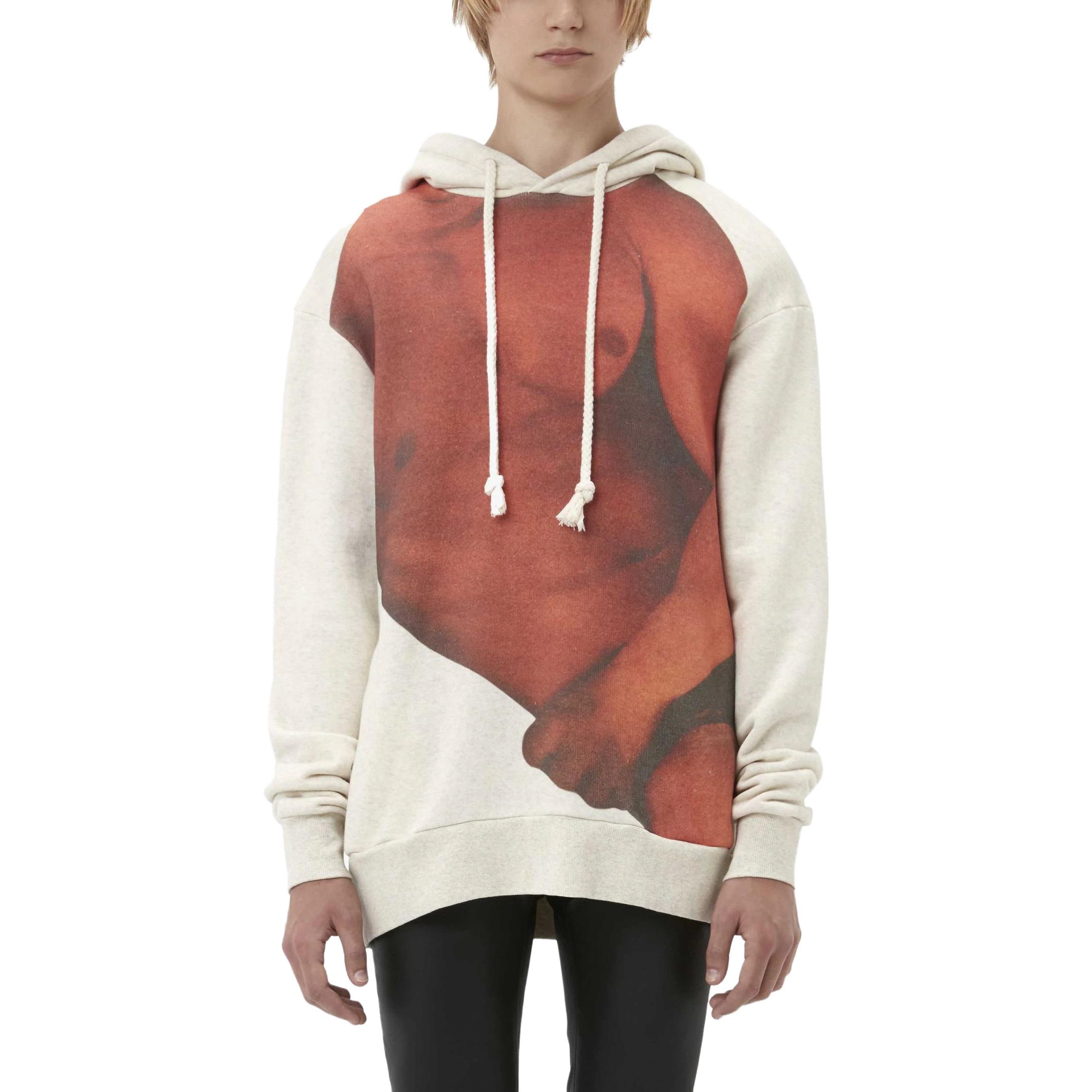 Lookbook JW Anderson STUDS Graphic Print Drawstring Hoodie Unisex White JW0114PG1397161
