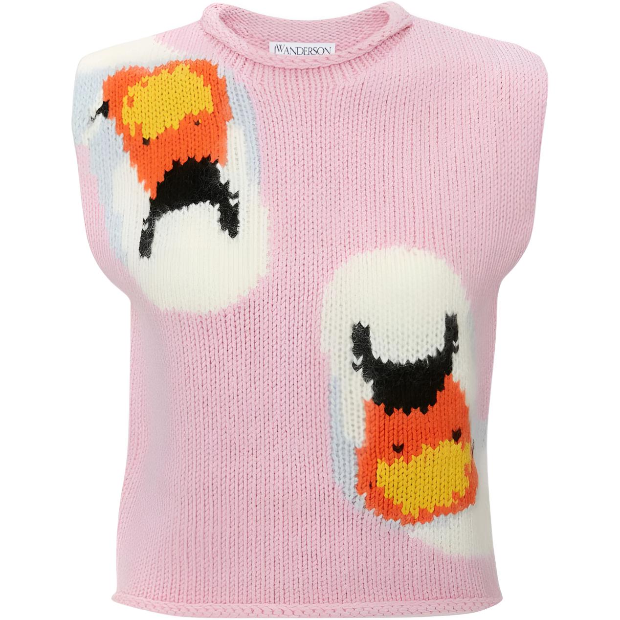 JW Anderson Swan Intarsia Sleeveless Knit Vest Unisex KW0684-YN0008-316