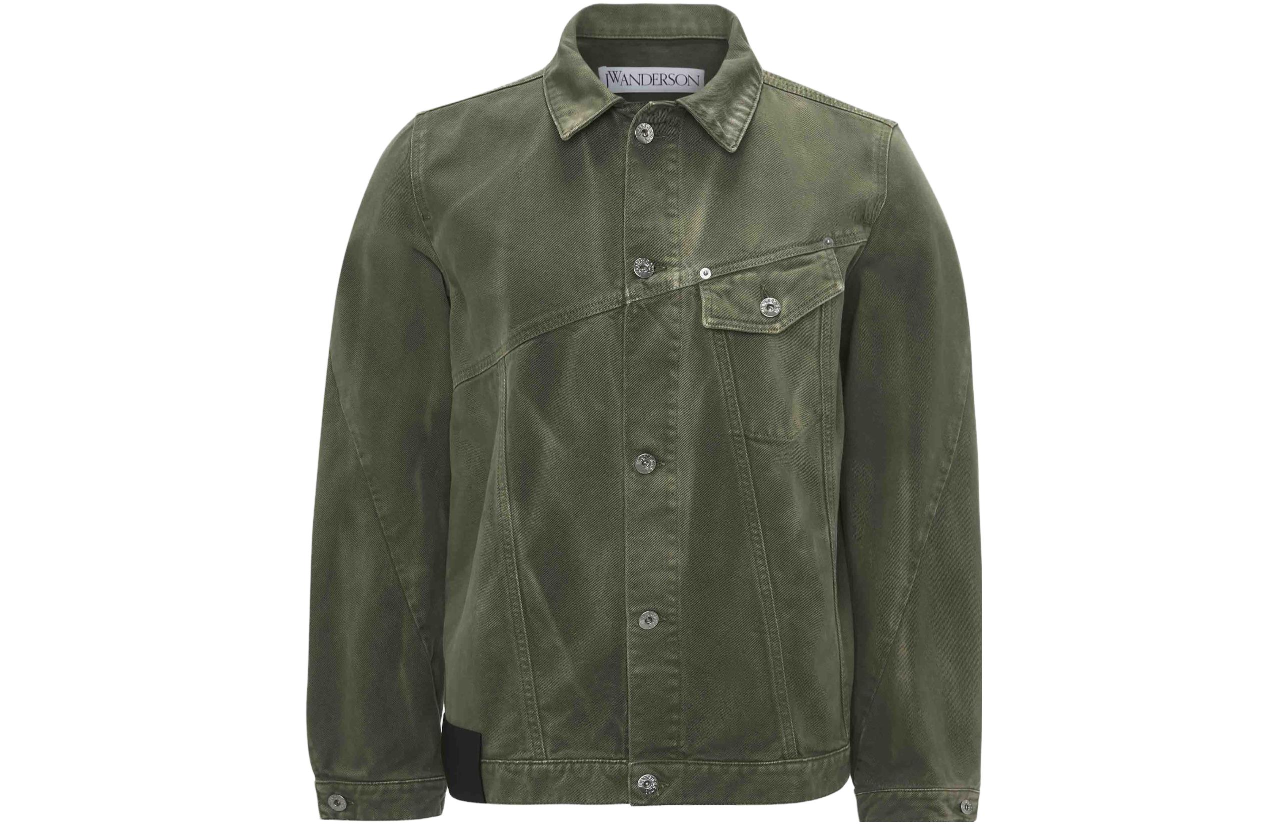 JW Anderson Twisted Denim Jacket Green Loose Fit Button-Up Outerwear DJ0029PG1522-500