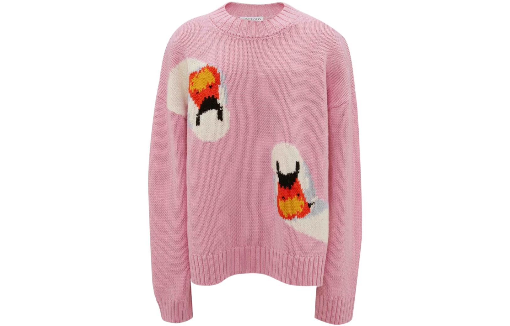 Order JW Anderson Unisex Sweater Wool Bermanik Merah Jambu 18413132