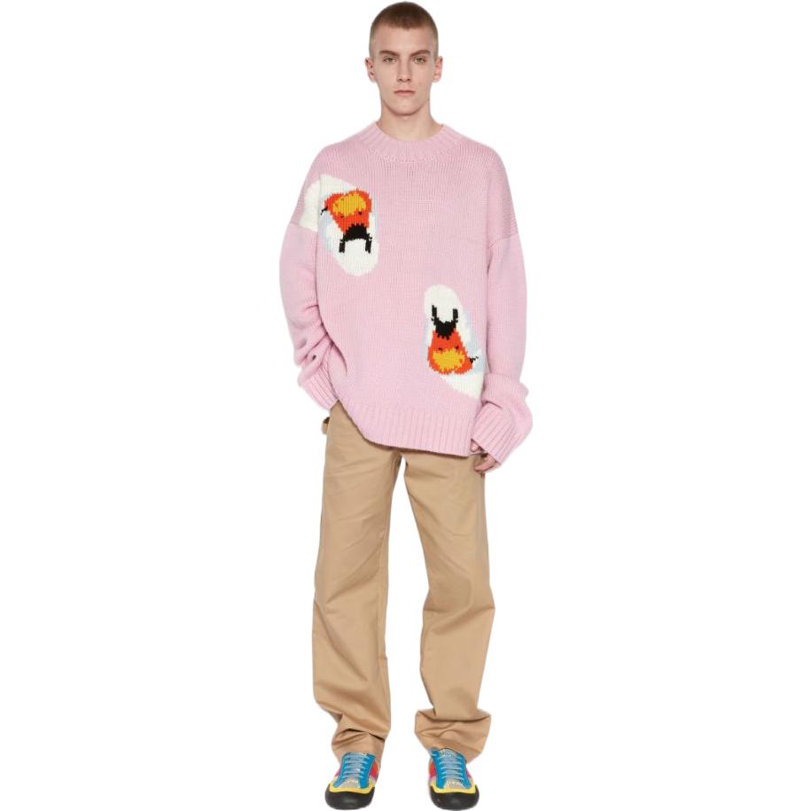 Lookbook JW Anderson Unisex Sweater Wool Bermanik Merah Jambu 18413132