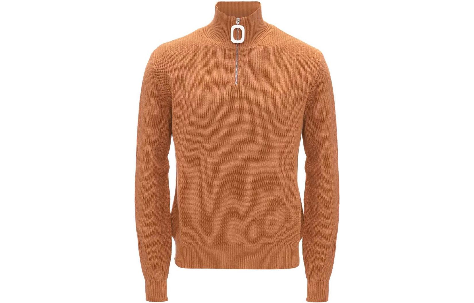 Order JW Anderson Unisex Oversized Pullover Knit Sweater Jingga Berzip KW0868YN0126132