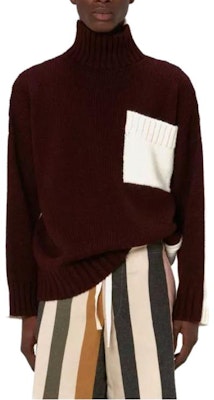 JW Anderson Sweater Leher Tinggi Uniseks dengan Poket. KW0939-YN0144-476 Shop JW Anderson Sweater Leher Tinggi Uniseks dengan Poket. KW0939-YN0144-476
