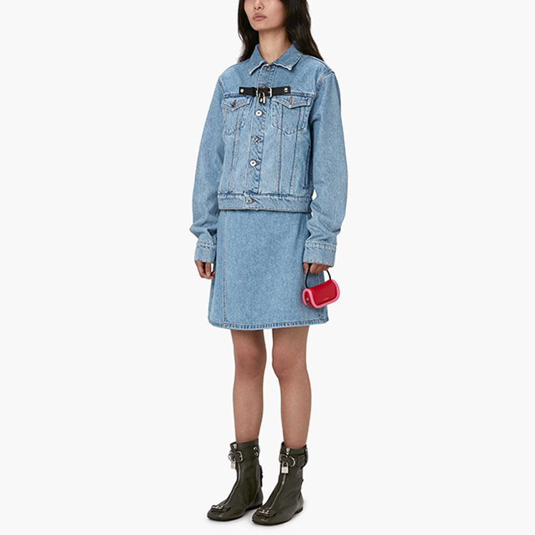 Shop JW Anderson Jaket Denim Single-Breasted Washed Unisex DJ0025-PG1335-804