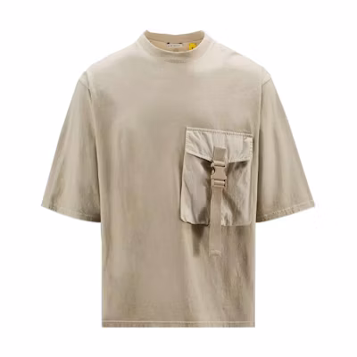 JW Anderson Moncler FW22 Unisex Solid Pocket Crewneck T-Shirt Beige H209E8C00001829JS201