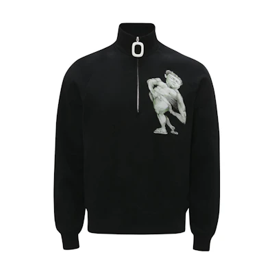 JW Anderson X Pol Anglada FW23 Sculpted Print Zip Sweater Black JO0148-PG0861-999