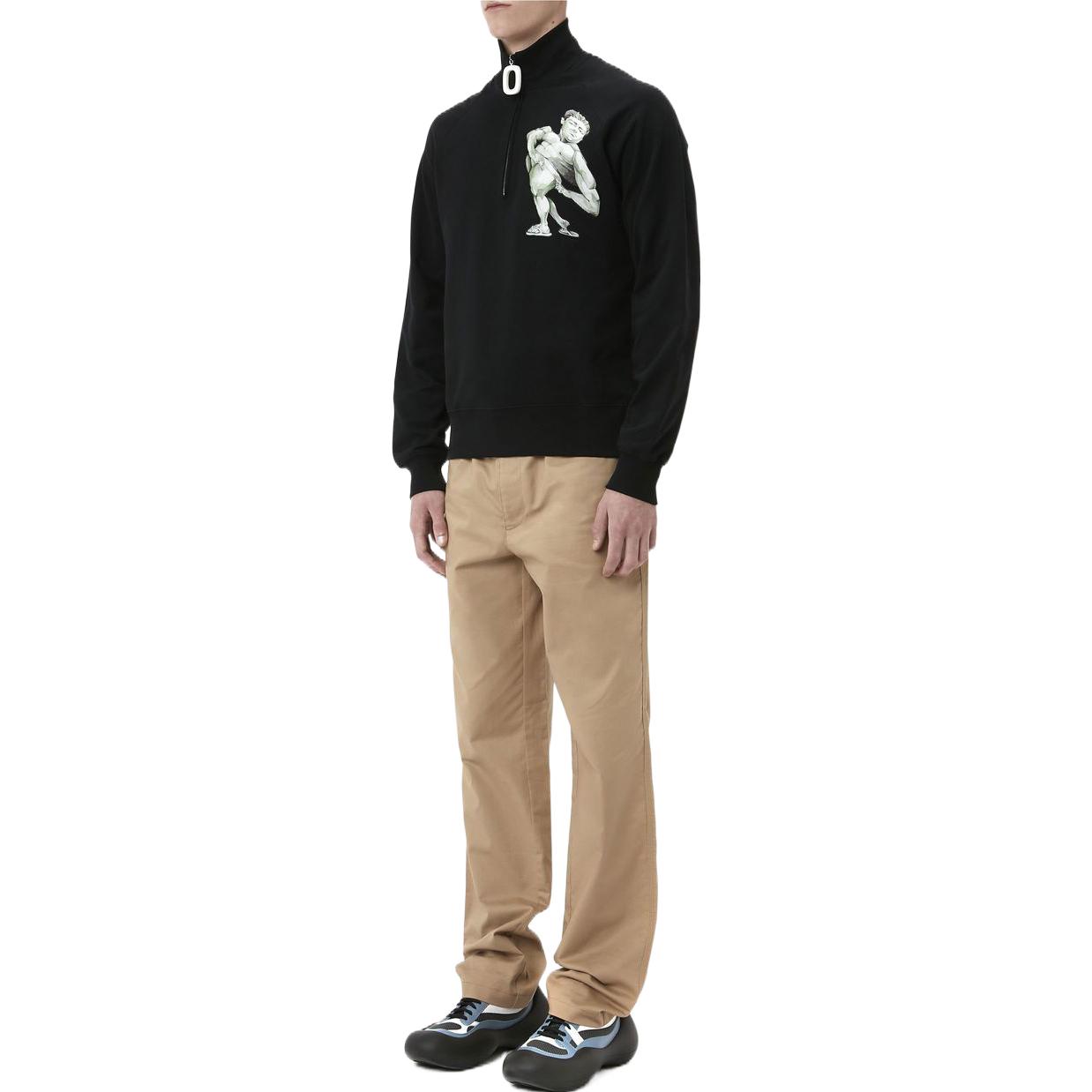 Lookbook JW Anderson X Pol Anglada FW23 Baju Sejuk Zip Cetakan Sculpted Hitam JO0148-PG0861-999