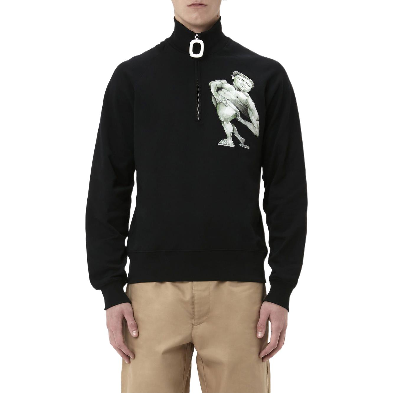 Purchase JW Anderson X Pol Anglada FW23 Baju Sejuk Zip Cetakan Sculpted Hitam JO0148-PG0861-999