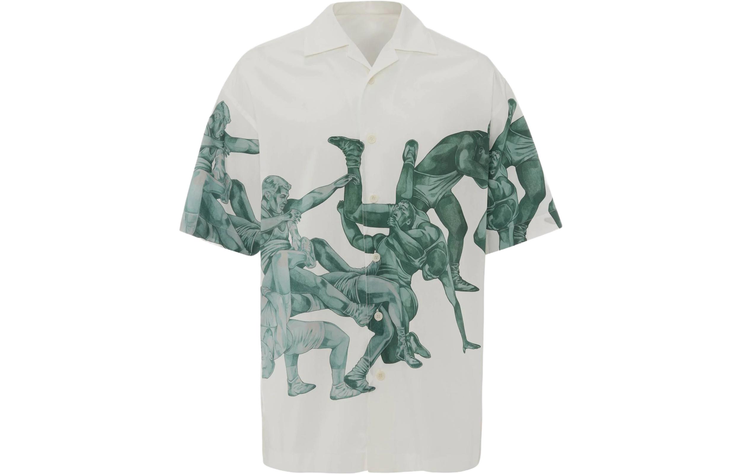 JW Anderson x Pol Anglada SS23  White Graphic Short Sleeve Shirt SH0228PG1090001