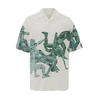JW Anderson Pol Anglada SS23 White Graphic Short Sleeve Shirt SH0228PG1090001